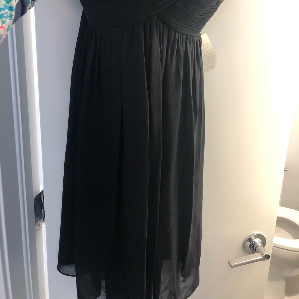 NWT Donna Morgan Black Strapless Chiffon Dress - Picture 3 of 6